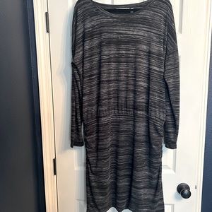 Athleta Drop Waist Cotton Long-sleeve Dress